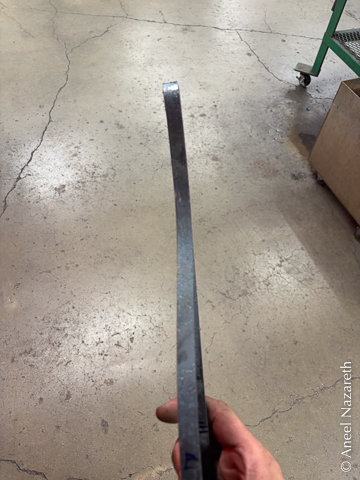 An edge-on view showing that the tentacle is now flat